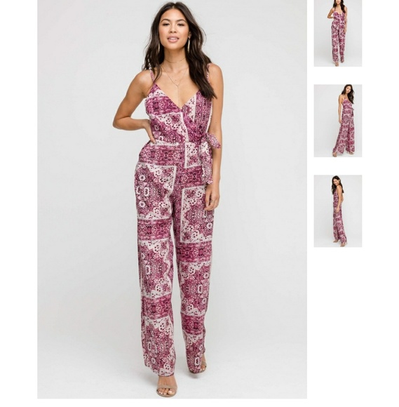 Lush Womens NWT Cara Patchwork Jumpsuit - Picture 2 of 4
